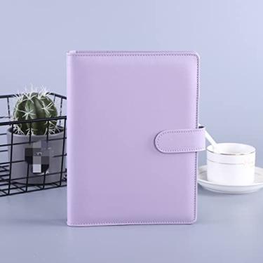 Imagem de A6/A5 PU Couro DIY Capa de Caderno Caderno Agenda Agenda Planner Capa Papel Papelaria Escolar, Roxo, A6