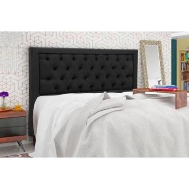 Imagem de Cabeceira Estofada Queen Baronesa Veludo Preto