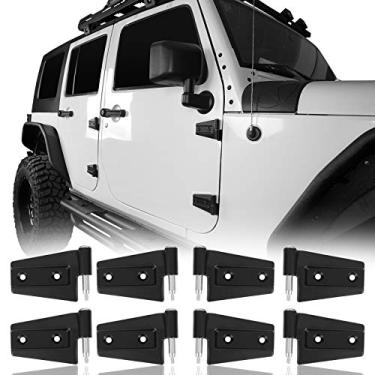 Imagem de Hooke Road Kit de dobradiça de porta de aço compatível com Jeep Wrangler JK 07-18