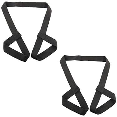 Imagem de WHYHKJ 2 peças correia de skate preta ajustável botas de esqui alça de transporte bota de snowboard alça de ombro alça para patins no gelo, tapete de ioga acessórios de ioga sala de ioga tiras ajustáveis alças de ombro