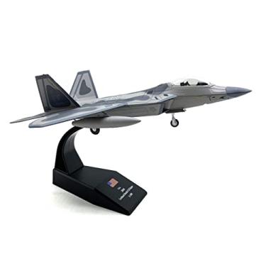 Imagem de MOOKEENONE 1:100 US F22 Raptor Stealth Fighter Model Military Fighter Aircraft Model Alloy Simulation Collection Display