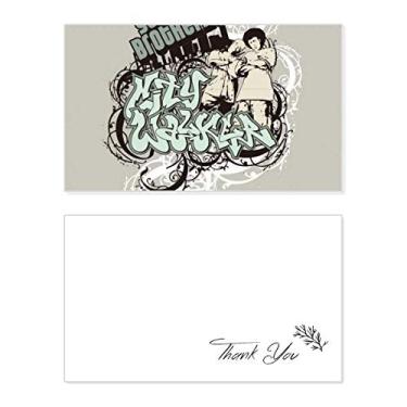 Imagem de Graffiti Cultura Rua Menino Elegante Irmandade Cartão de Agradecimento Aniversário Casamento Conjunto de Mensagem Negócios