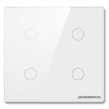 Imagem de Interruptor 4 E 6 Botões Branco Touch Wi-fi Rf 433mhz Premium Padrão 4x4 (4 BOTÔES BRANCO)
