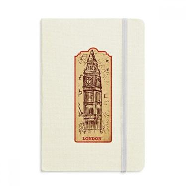 Imagem de Caderno com estampa de marcos da bandeira da Inglaterra Big Ben, capa dura de tecido, diário clássico