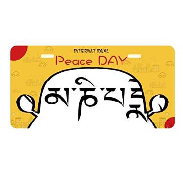 Imagem de DIYthinker Personagem em sânscrito da alfândega, palavras, placa de carro, decoração, dia da paz