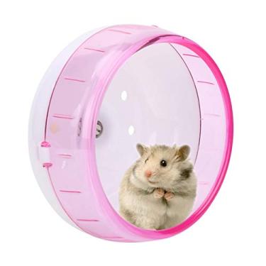 Imagem de Asixxsix Roda para hamster, material plástico leve e resistente, roda de corrida, brinquedo destacável, brinquedo de hamster super silencioso, para porquinho-da-Índia (rosa)