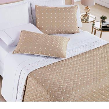 Imagem de Colcha Casal 7 peças Cobre Leito e jogo Lençol Micropercal 200 Fios Petit Poá