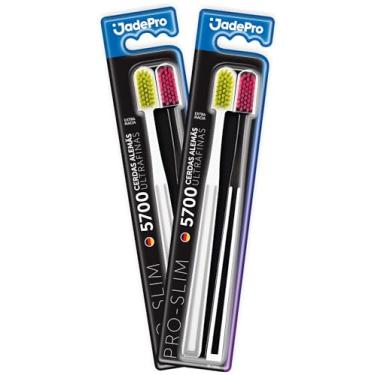 Imagem de Kit 4 Escovas De Dente 5700 Cerdas Alemã Ultra Finas Jadepro