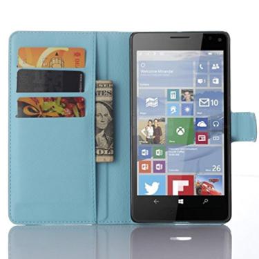 Imagem de Capa para Microsoft Nokia Lumia 950XL – Capa carteira flip de couro PU de alta qualidade para Microsoft Nokia Lumia 950XL, capa de proteção de telefone estilo empresarial, capa com [compartimentos