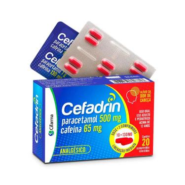 Imagem de Cefadrin Paracetamol 500Mg + Cafeína 65Mg 20 Comprimidos