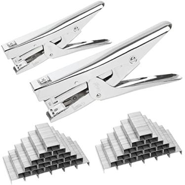 Imagem de Grampeador de escritório com 2 peças, 4000 grampos, capacidade para 25 folhas, grampeador de mesa de metal resistente, grampeador manual para economizar esforço