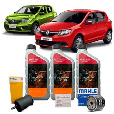 Imagem de Kit Troca de Oleo 10w40 + Filtro Combustivel e Oleo Sandero 1.0 2017 a 2024