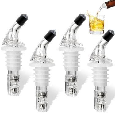 Imagem de SuproBarware Garrafa de medida automática de 42,5 g - dosador rápido de dosagem espirituosa dosador de bebidas dispensador de coquetel de vinho ferramentas de bar doméstico (pacote com 4 sem anel)