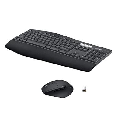 Imagem de Combo Teclado e Mouse sem fio Logitech MK850 com Teclado com Apoio para as Mãos, Mouse Destro, Conexão USB Unifying ou Bluetooth com Easy-Switch para até 3 dispositivos e Pilha Inclusa