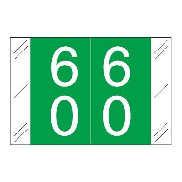 Imagem de Doctor Stuff - File Folder Labels, Terminal Digit Filing, Consecutive Double Digit Numbers 60-69, BARKLEY FDSTM Match - CTDM Series Chart Stickers, Dark Green, 1" x 1-1/2", 500/Roll
