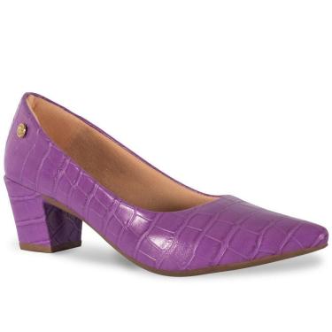Imagem de Scarpin Feminino Salto Grosso Croco