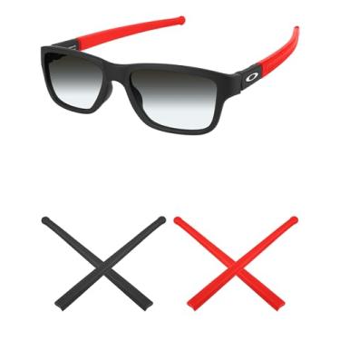 Imagem de Mryok Meias de substituição para óculos Oakley Marshal MNP Glass – Opções, Vermelho e preto, One Size