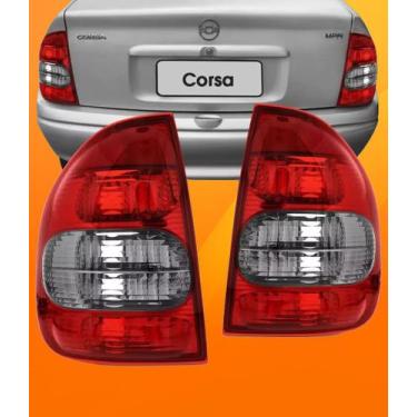 Imagem de Par Lanterna Traseira Corsa Sedan 2000 2001 2002 C/ Ré Fumê - JCV