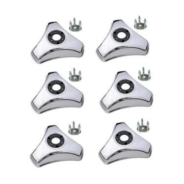 Imagem de 6 Calota 3 Pontas Aro 16 17,5 Metal Caminhao Rodoar + Suporte - TOP-AR