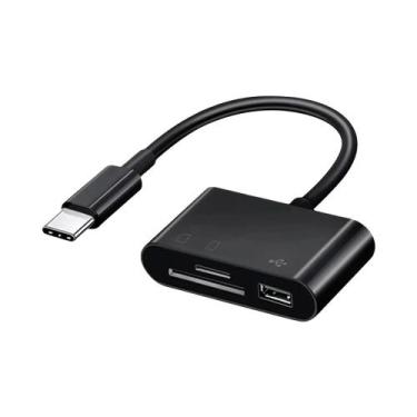 Imagem de Adaptador Micro Usb Tipo C Leitor De Cartão Sd Tf Para Macbook Samsung