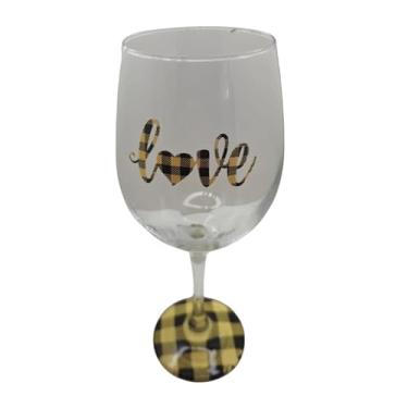 Imagem de META ATACADO, Taça Love Namorados Casal Personalizada Vinho Amarela 490 ml