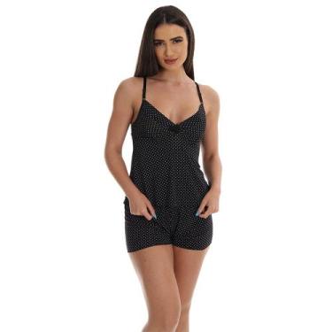 Imagem de Pijama Curto Estampado Baby Doll Fristyle Liganete Feminino Adulto, M,