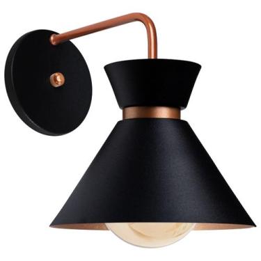 Imagem de Arandela Parede Berlin 15cm Preto C/ Cobre + Led G95 Retrô - Iluminar 