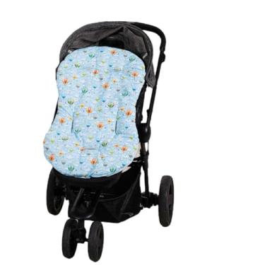 Imagem de Colchonete Capa Forro Dupla Face Super Macio para Carrinho Bebê 100% Algodão Várias Estampas (BALÕES COLORIDOS)