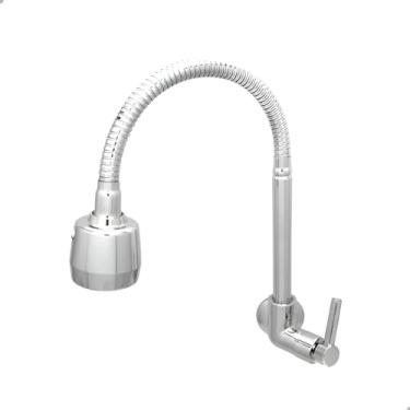 Imagem de SOFTINOX Torneira de Cozinha Gourmet de Parede C75 em Inox - Mecanismo 1/4 de Volta, Duplo Jato, Cromo Triplo