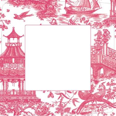 Imagem de Entertaining with Caspari Conjunto de 2 pratos de jantar de ponte chinoiserie, fúcsia, 16 pratos no total