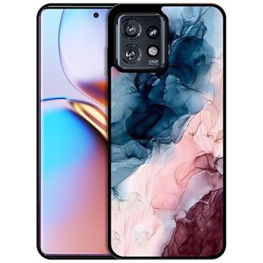 Imagem de SM CASES Capa Moto Edge Plus 2023, Edge 40 Pro - Capa protetora de borracha TPU à prova de choque com design impresso em mármore pintado em 2D para Moto Edge Plus 2023. Preto