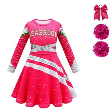 Imagem de Zombies Costume for Kids Girls, Addison Cheerleader Costumes Dress for Halloween Cosplay