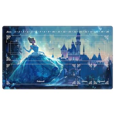 Imagem de EDGFRTOIO Playmat with Zones for Card Game Playing, Compatible with Lorcana TCG Cards Game Mats 24"x14" Commander Deck Gaming Duel Mat Card Gameplay Mats for Beginner, Cinderella Themed Castle