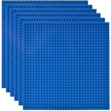 Imagem de Lekebaby Classic Baseplates Building Base for Building Bricks 100% Compatible with Major Brands-Baseplate 10" x 10", Pack of 6 (Blue)