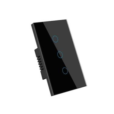 Imagem de BoShiNuo Interruptor de luz inteligente ZigBeeTuya, sem fio neutro, sem necessidade de capacitor, vida inteligente 1/2/3 compatível com Alexa Gogle Home-1211ZC-BLACK-03