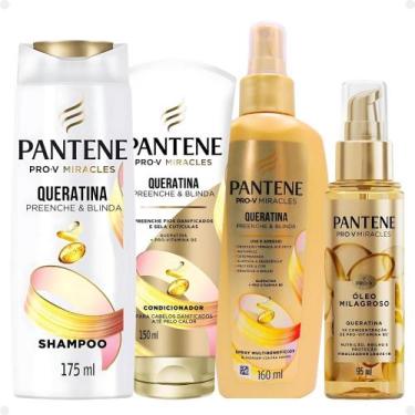 Imagem de Kit Pantene Pro-V Miracles Queratina: Shampoo 175ml, Condicionador 150