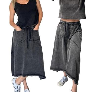 Imagem de Saia midi estonada - MIMOCCI, P, Verde estone