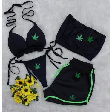 Imagem de Conjunto Biquíni Com Bojo Refletivo + Short + Top, 1 Linha - Gringas M