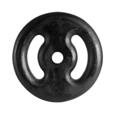 Imagem de Anilha 20 kg Furo 31mm Ferro Fundido Pintado Preto Exercícios Em Casa 