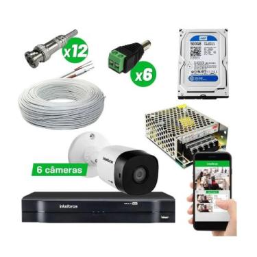 Imagem de Kit Cftv Intelbras 6 Cam Vhc1120b Multi Hd 720p Dvr Mhdx Full Hd