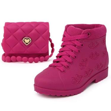 Imagem de Kit Bota e Bolsa Feminina Infantil Tiracolo Transversal - Dayane Shoes