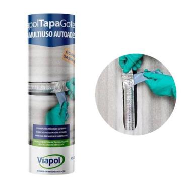 Imagem de Fita Multiuso Autoadesivo Tapa Goteira Aluminio 45cm Viapol