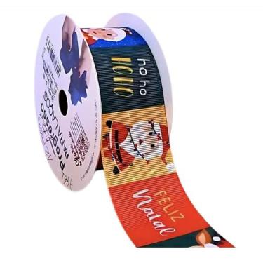 Imagem de Fita Gorgurão Personagens Natalinos e Frases 38mm 10 mt COR 001 Fitas 