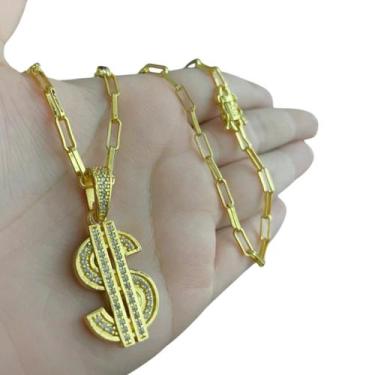 Imagem de Cordão Tijolinho 4mm - Pingente Estrela Davi  Banhado a Ouro - ToJoia1