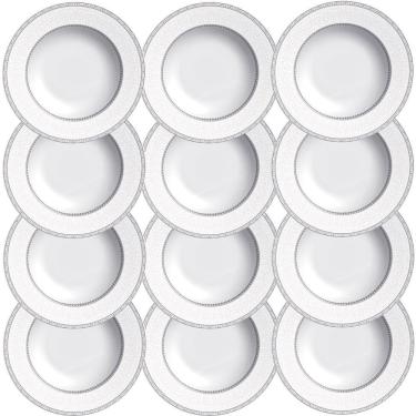 Imagem de 12 Pratos Fundo Tramontina Gabrielle em Porcelana Decorada 23 cm 96011010