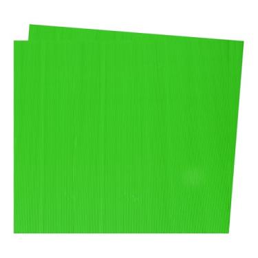 Imagem de Rebower Folhas de papelão ondulado, inserções de papelão ondulado [para projetos de artesanato e bricolage] - 50 x 68 cm/verde claro/2 peças