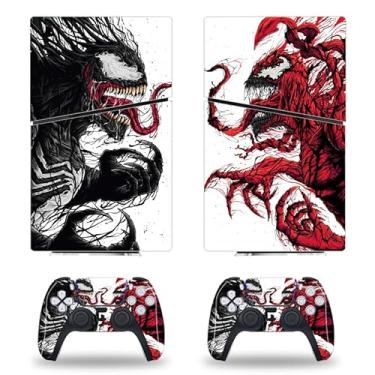 Imagem de Vanknight Adesivos de controle de skin para console digital fino compatíveis com PS5 Slim Disc Console Aliens