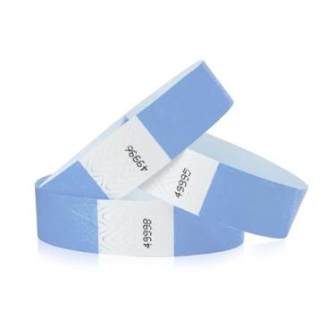 Imagem de Pulseiras Tyvek de 3/4 polegada azul celeste da WristCo, Sky Blue, 500 Count