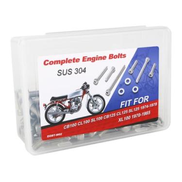 Imagem de Xitomer 85 peças compatíveis com CB100 CL100 SL100 CB125 CL125 SL125 1974-1978 XL100 1970-1985 soquete de conjunto de parafusos de motor inoxidável