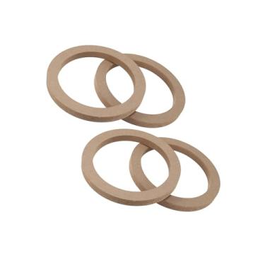 Imagem de INFINAUTO 4 peças universais de madeira de 16,5 cm para alto-falante de carro, subwoofer, espaçador, anéis, adaptador de suporte, placa de substituição, peças de carro, design elegante